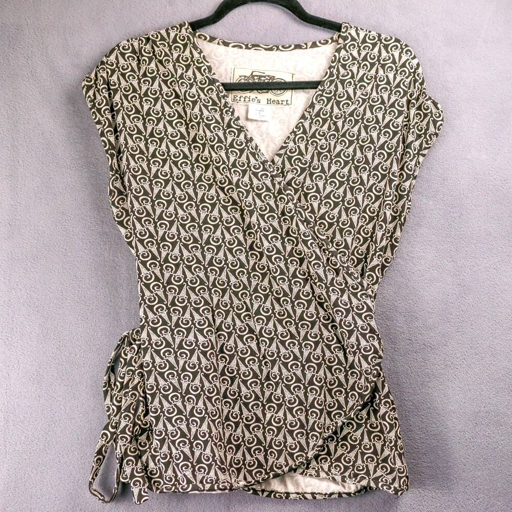 Effie's Heart Gelato Printed Wrap Around Cotton Top L
